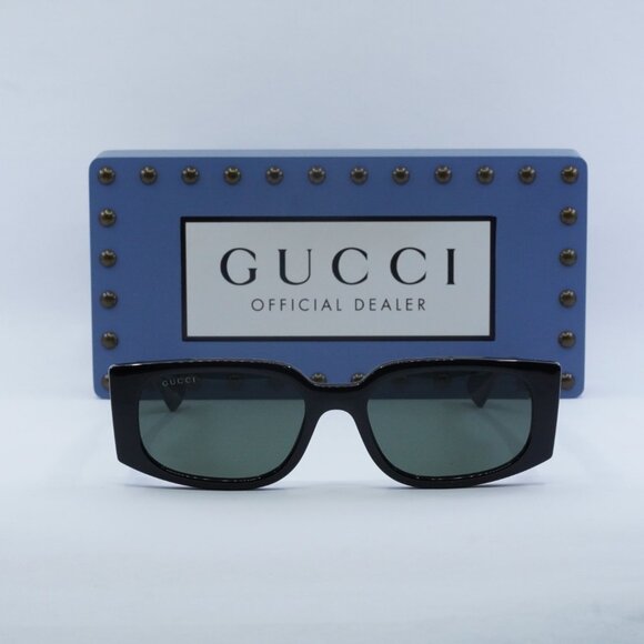 Gucci GG1534S 001 Rectangle Sunglasses - Black/Grey - Picture 2 of 11